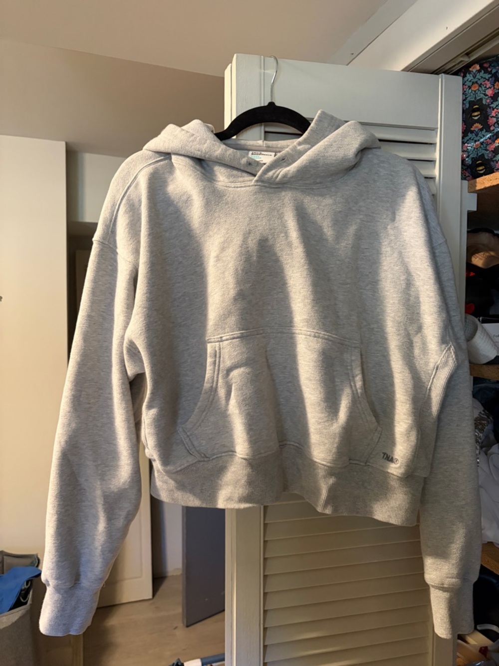 TNA Sweatfleece Cozy Fleece Hoodie in Light Gray